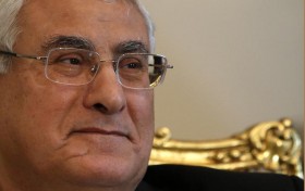 Egypt's interim President Adli Mansour attends a meeting with U.S. Deputy Secretary of State William Burns at El-Thadiya presidential palace in Cairo